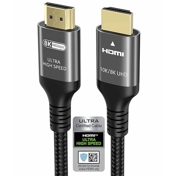 Cable Hdmi 2.1 De 10K 8K 4K Certificado De 10 Pies 48Gbps 1Ms Cable Hdmi De Ultra Alta Velocidad 4K 120Hz 144Hz 10K 8K 60Hz 4:4:4 12Bit Earc Arc Dts:X Dolby Atmos Hdr10 Compatible Para Samsung Sony Lg