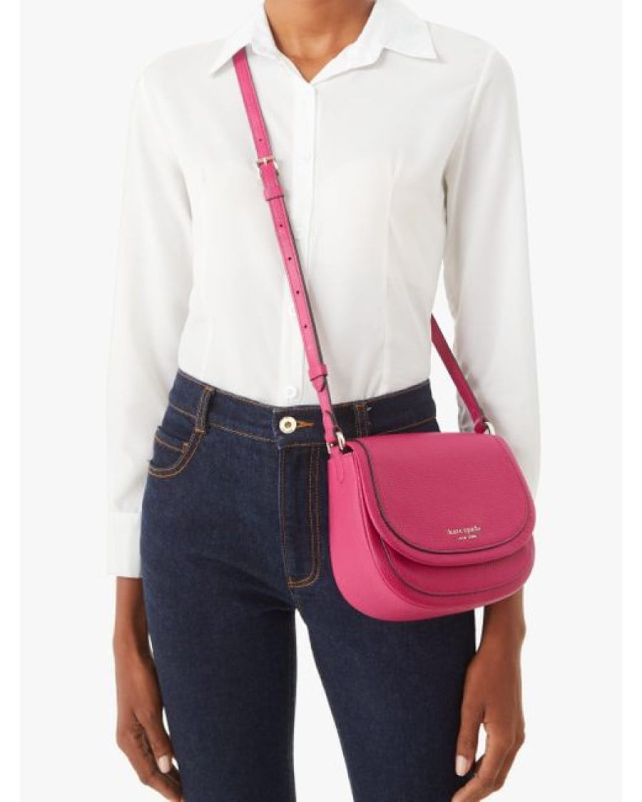 Kate Spade Roulette Small Saddle Bag K5535 ANEMONE PINK Walmart