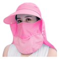 thumbnail image 1 of Wide Brim Sun Hat – Multifunctional UPF 50 Protection Bucket Fishing Hat Cap, Pink, 1 of 5