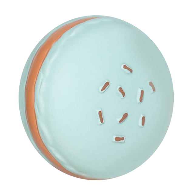 Latex Macaron Dog Chew Toy with Squeaker Puppy Teething Cleaning Interactive Toy for Small Medium Large Breed Dogs