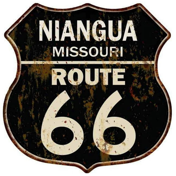 NIANGUA, MISSOURI Route 66 Shield Metal Sign Man Cave Garage 211110014115