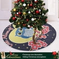 thumbnail image 6 of FMSHPON Valentine's Day Love Owls Xmas Christmas Tree Skirt Stand Mat for Holiday Party Decoration Indoor Outdoor 36 inches, 6 of 6