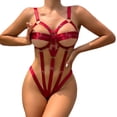 thumbnail image 1 of Gibobby ropa interior Mujeres Sexy Cinta Anillo de Sin espalda Body Lencería (Vino, L), 1 of 5