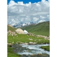 thumbnail image 2 of Zwick, Martin 15x18 White Modern Wood Framed Museum Art Print Titled - Landscape with Yurt at the Otmok mountain pass in the Tien Shan or heavenly mountains-Kyrgyzstan, 2 of 4