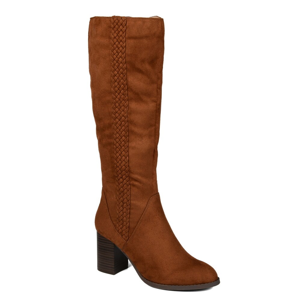 knee high boots cognac color