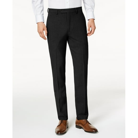Calvin Klein Mens Skinny fit Dress Pants 32 / 32 Black Solid Stretch