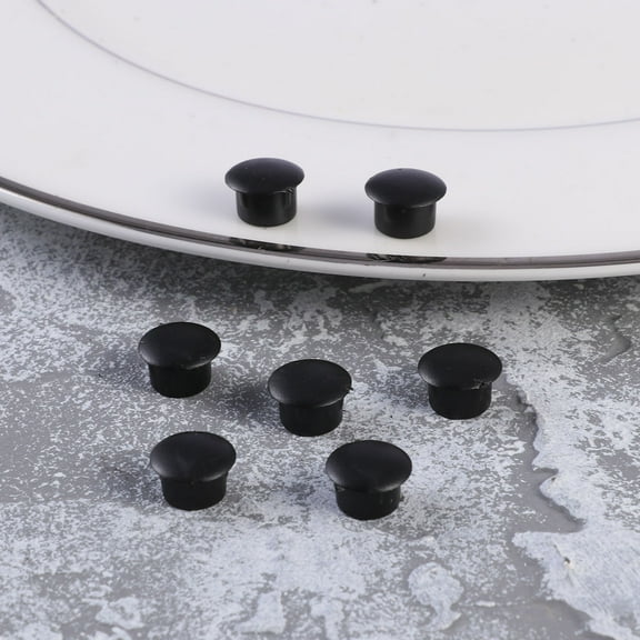 KALLORY 100Pcs Black Plastic Screw Cover for Concealing Holes in Cabinet Hinges and Doors