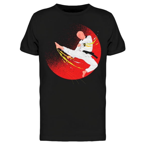 Karate Taekwondo Flying Kick T-Shirt Men -Image by Shutterstock, Male XX-Large