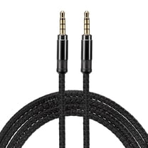 2 Pack Aux Cable 3.5mm Male to Male Nylon Braided 10Ft 4 Pole Hi-Fi Stereo Sound Auxiliary Cord Black