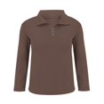 thumbnail image 3 of HLKJKLS Long Sleeve Shirts For Women Solid Color Long Sleeve Collar Slimming Base Shirt Cotton Spring Winter Casual Brown M-4Xl, 3 of 9