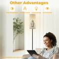 thumbnail image 5 of Modern Standing Floor Lamp four decorative vases including blue white porcelain jar figures small Dimmable Metal Pole Lamp with Linen Lampshade for Living Room LED Bulb Included, 5 of 8