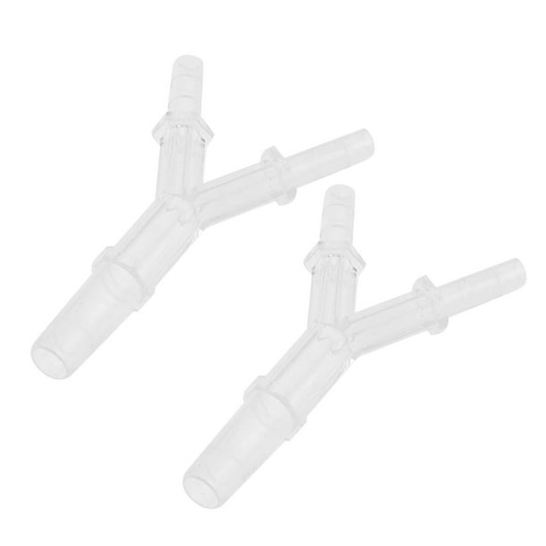 2 x Plastic 3 Ways Adapter Airline Air Tubing Connectors for Aquarium