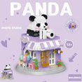 thumbnail image 2 of SKQIT Street View Coffee Shop Mini Building Blocks,911 Pieces Cute Panda Animal Micro Building Sets,Simulation Architecture Construction Toy,Creative Gifts for Adults, 2 of 12