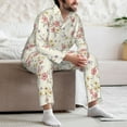 thumbnail image 7 of Lsque Floral Pattern Long Sleeve Pajama Set for Men - Soft 2-Piece Sleepwear and Loungewear Set with Pockets, Comfy Nightwear-Medium, 7 of 7