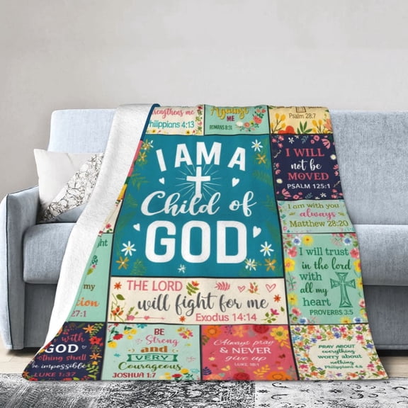 Christian Faith Bible Verse Blanket Cozy Soft Fleece Blanket Gift for Spiritual Home Decor 50x40
