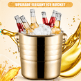 thumbnail image 4 of 1PC 3L Stainless Steel Ice Bucket Thick Head Ice Bucket Party Ice Bucket (Gold),1 x Ice Bucket,Gold, 4 of 9