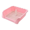 thumbnail image 3 of Pet Cat Training Toilet Tray, with Removable Post Portable Potty Trainer Pee Pad Holder Reusable Washable Dogs Toilet for Indoor Pink Medium, 3 of 8