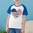 thumbnail image 2 of ZACPNCV Flag Shirt for Toddler Kids Boys Girls USA Flag Heart Graphic T-Shirt 4th of July Shirt Patriotic Tee Tops Blue 3-4 Years, 2 of 8
