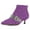 Purple, variant on XYD Women Fashion Crystals Studded Kitten Heel Ankle Boots Bling Buckle Strap Pointy Close Toe Zip-up Bootie Shoes Size 10.5 Black