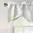 thumbnail image 4 of Coastal Sage Green Tie Up Valance Curtains for Windows, Kitchen Curtains Window Treatments, Ocean Coral Starfish Jellyfish Short Window Shades Valances for Bedroom Bathroom Cafe 42"x12", 4 of 8