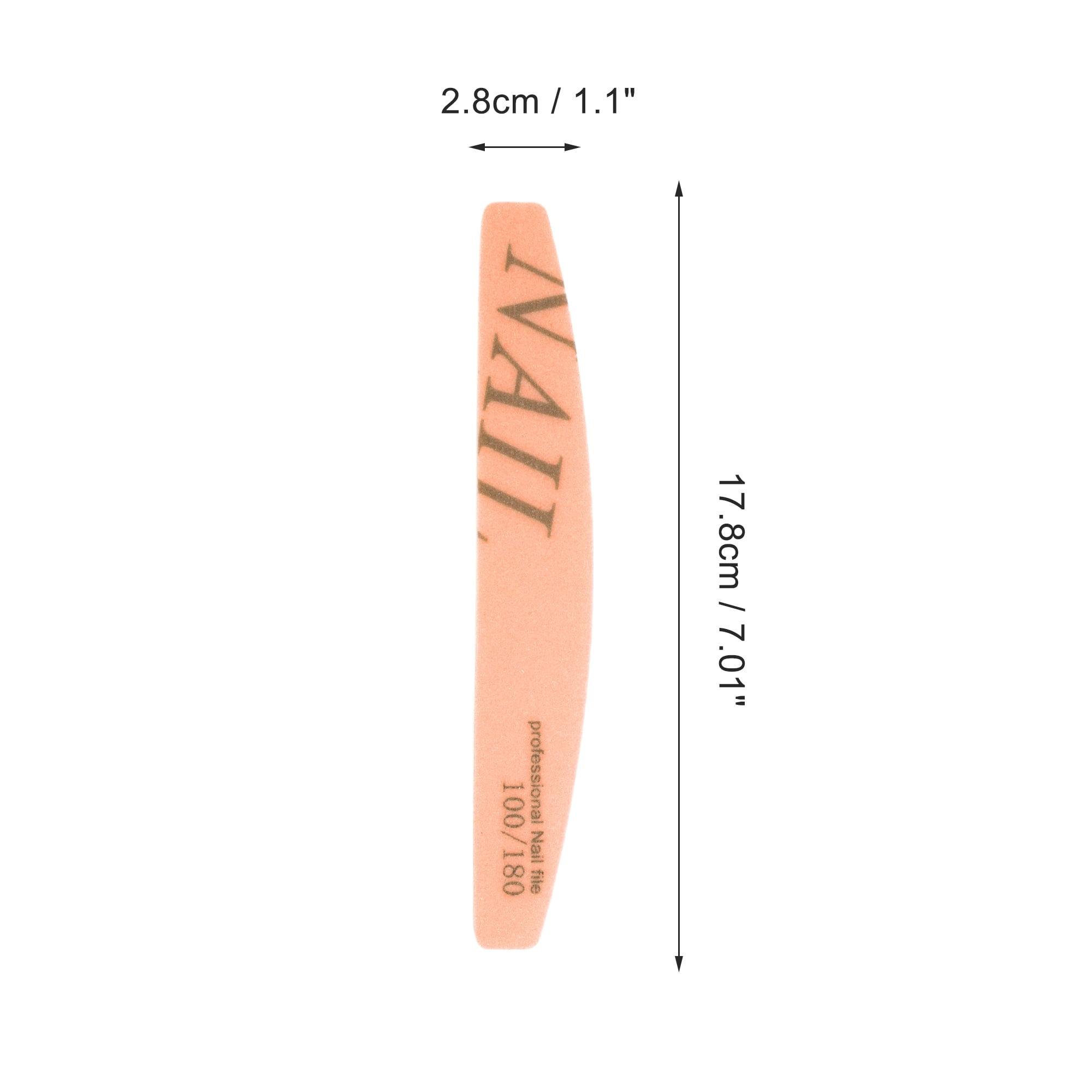 Unique Bargains Half-moon Sponge Nail Files 5 Pcs Orange