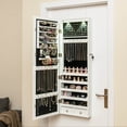 thumbnail image 4 of Costway Mirror Jewelry Cabinet with Full Length Clear Mirror & Internal LED Lights Hooks, 4 of 9