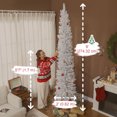 thumbnail image 2 of CoSoTower 9ft Christmas Tree with Colourful DIY Synchronized LEDs, Hinged Pencil Xmas Tree with Remote, Daily Timer, White, 2 of 7
