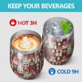 thumbnail image 4 of 12oz Stemless Wine Tumblers Red Christmas Collage Pattern Vacuum Insulated Stainless Steel Travel Tumbler Cups Mug with Lid and Straw for Champaign,Cocktail,Beer with Cleaning Brush, 4 of 5