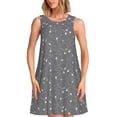 thumbnail image 1 of Xecao Routes d'Avion Autour du Monde pour Robes d'Été pour Femmes Robes Décontractées de Plage Robes Sans Manches T-Shirt Robe Évasée avec Poches, 1 of 7