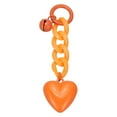 thumbnail image 1 of Llavero en forma de corazón lindo Uxcell para mujeres, encanto de bolso de plástico, accesorios de encanto para bolso, automóvil, cartera, mochila, colgante, naranja, 1 of 6