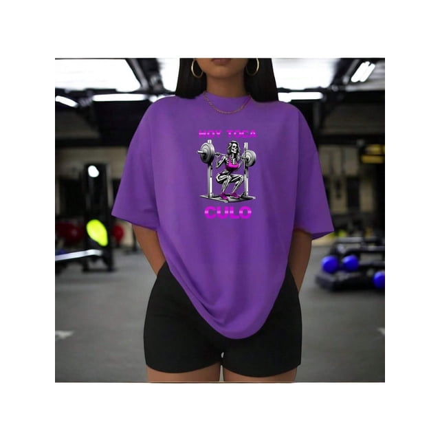 Playera Divertida Para Gimnasio Hoy Toca C*** Playera Para hacer Ejercicio Color Morado Talla Chica Marca Emil SaEs