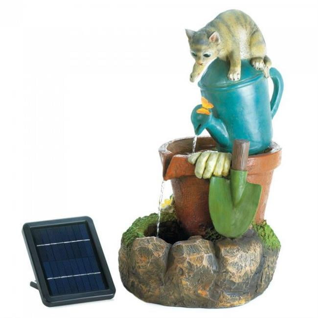 Cascading Fountains 10018360 SolarPowered Kitty Cat Garden Fountain Walmart Canada