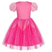 Jurebecia Princess Dress up Clothes for Girls Princess Costume Toddler Kids Birthday Fancy Party Halloween 3-4 Years