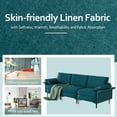 thumbnail image 5 of Costway Modern Linen Comfortable Backrest Cushions Standard Sofa with Pillows, Peacock Blue, 5 of 9