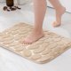 thumbnail image 1 of 1 x Alfombra de entrada Alfombra de baño viscoelástica Espuma hidrófila Diseño de guijarros Microfibra antideslizante Suavidad Baño Cocina 40x60CM Beige JM, 1 of 5