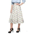 thumbnail image 3 of Moomaya Jupe Imprimée pour Femmes, Jupe Évasée à Taille Élastique à Enfiler pour Dames, 3 of 5