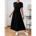 thumbnail image 4 of Women'S Short Sleeve Maxi Dresses Casual Long Dress with Pockets Black S, 4 of 8