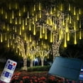 thumbnail image 1 of LINLIN Solar Meteor String Lights, 50cm 8 Tubes Falling Rain Lights Solar Garden String Lights with 8 Mode for Garden with Remote, 1 of 8
