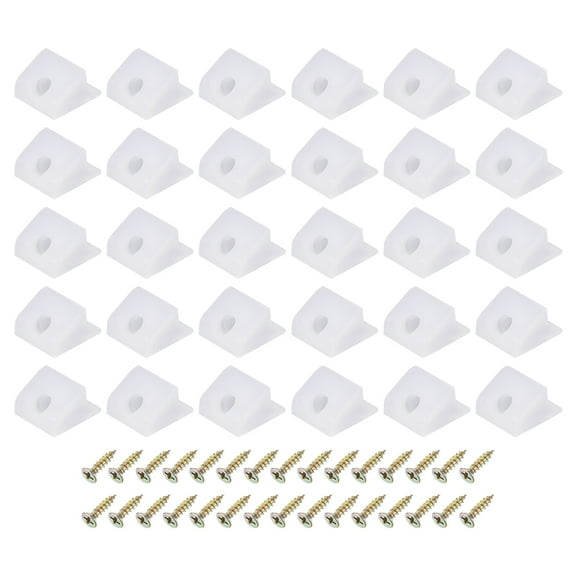 100 Pcs Corner Braces, 15x18x10mm Right Angle Brackets with Screws, White