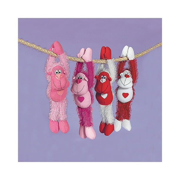 Plush Long Armed Valentine Gorillas - Party Favors - 12 Pieces - Walmart.com - Walmart.com