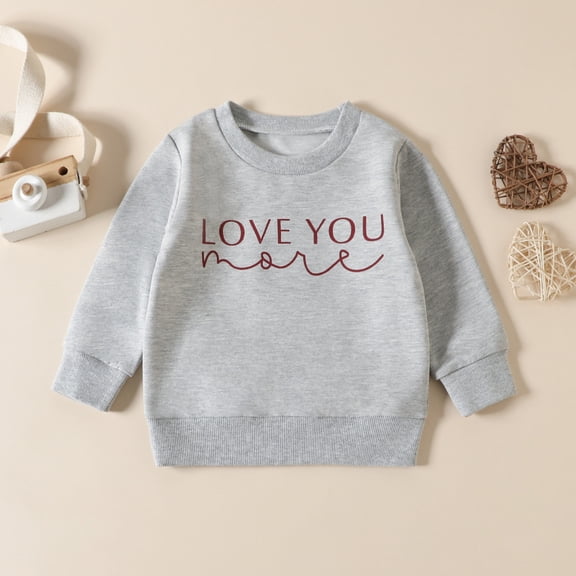 AUDeals Kids Valentine Hoodie - Long Sleeve Print Pullover Sweatshirt for Toddler Boys and Girls, Fall Winter Holiday Casual Wear