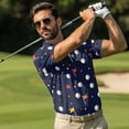 thumbnail image 2 of UorisanigoGolf Ball Couple Matching Outfit Golf Shirts for Men Short Sleeve 1/4 Zip Up Dry Fit Athletic Tops and Womens Golf Clothes with Pockets and Shorts Zip Collar Golf Outfits, 2 of 8