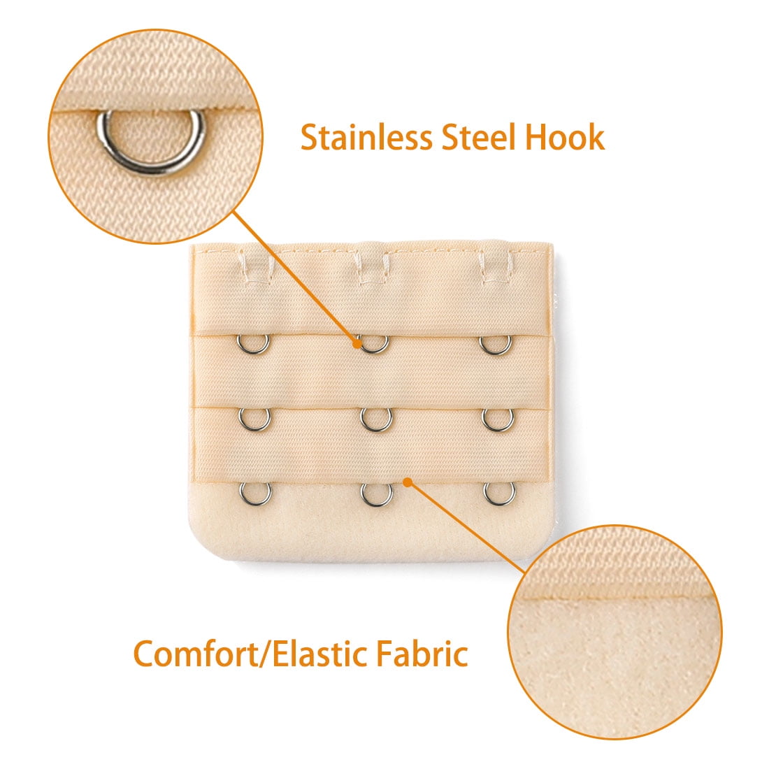 Unique Bargains Women's Bra Extender Strap Extension Buckle 3 Hooks 3 Rows