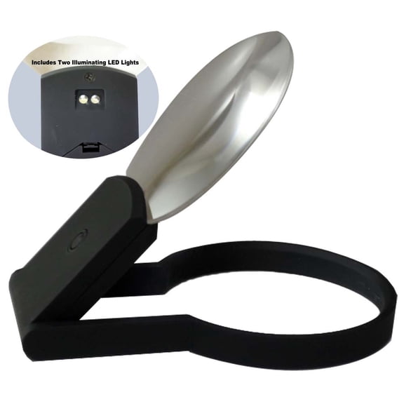 LUMAGNY Tilt-Up Table Top Magnifier | 3X Magnification Power | 2 Ultra-Bright LED Illumination | Ideal for Reading, Collecting, and Educational Purposes