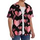 thumbnail image 2 of Balery Hearts Camisa Casual de Manga Corta con Botones para Hombre, Texturizada, Estilo Cubano, para Playa, Verano-3X-Large, 2 of 5