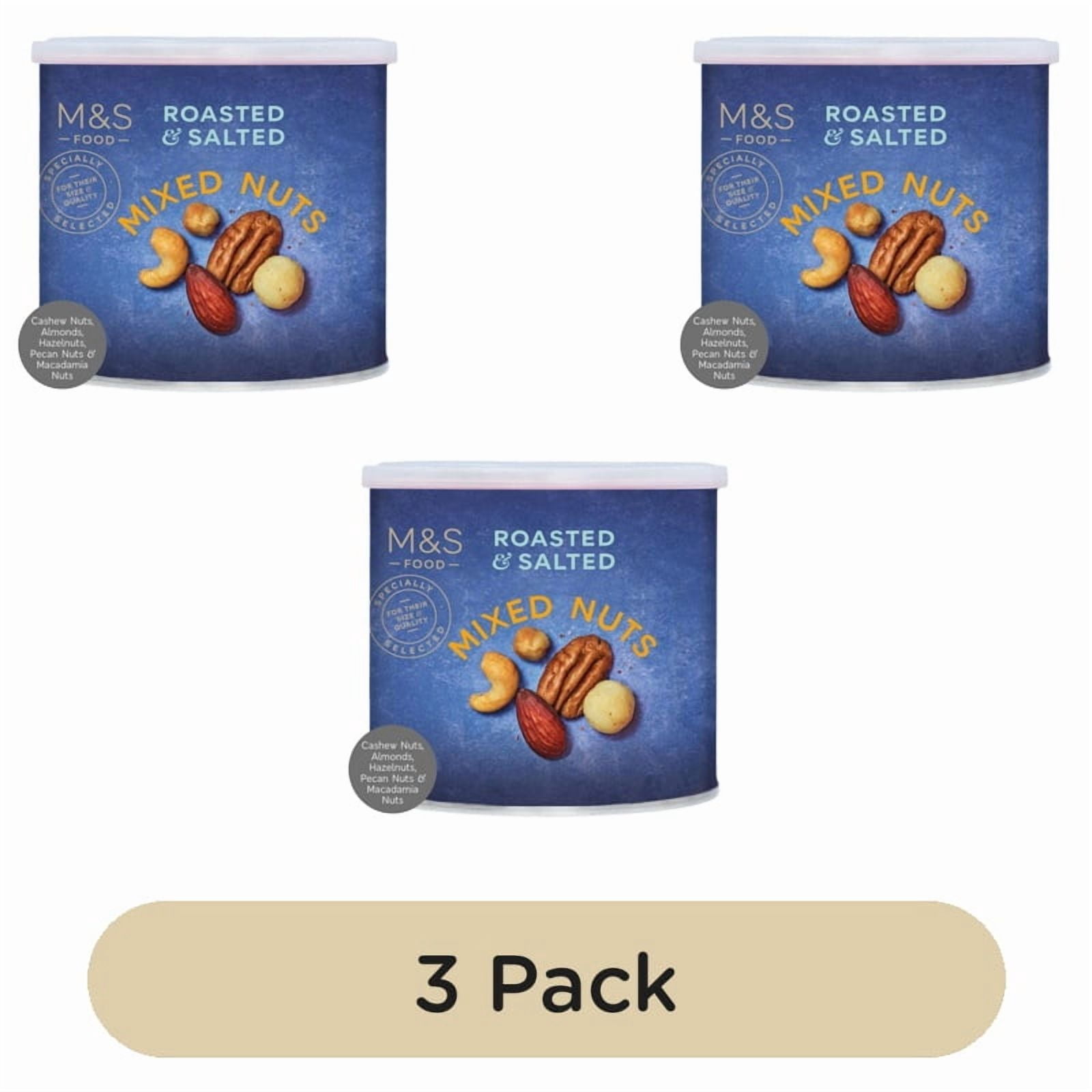 M&S Roasted & Salted Mixed Nuts 300g, British Import (Pack of 3)