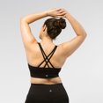 thumbnail image 2 of Nativ Sujetador Deportivo para Mujer, Sports Bra de Gran Comodidad para Yoga, Corto con Escote Redondo y Tirantes Cruzados, Soporte de Bajo Impacto, Negro, Talla Chica Nativ Brassiere, 2 of 7