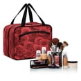 thumbnail image 6 of Travel Hanging Toiletry Bag with 4 Zipped Compartments Waterproof Makeup Accessories Spacious Cosmetic Bag Romantic Red Roses in Rows Medium, 6 of 9