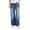 Blue, variant on Boys Casual Straight Leg Baggy Jeans Elastic Waist Loose Denim Pants Retro Distressed Washed Jeans Elastic Waist Preppy Pants