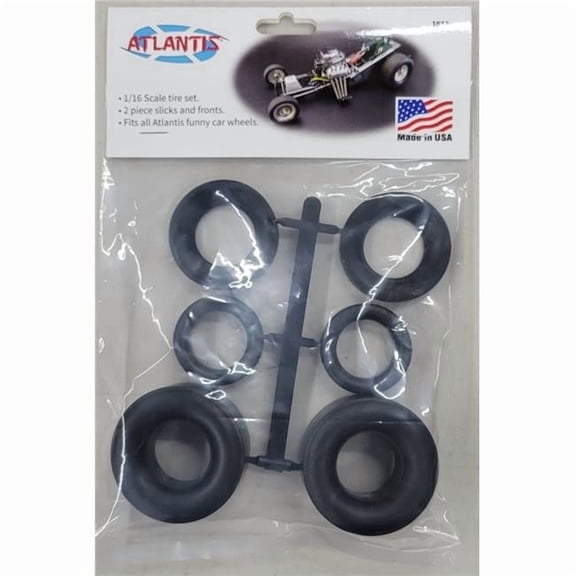 Atlantis Funny Car Tire Set 1:16 Scale Plastic Model Parts AAN1012